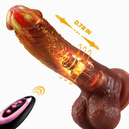 CUPIDO 9 Vibrante 3 Telescopica 3 Rotante Dildo realistico 22,5 cm riscaldato