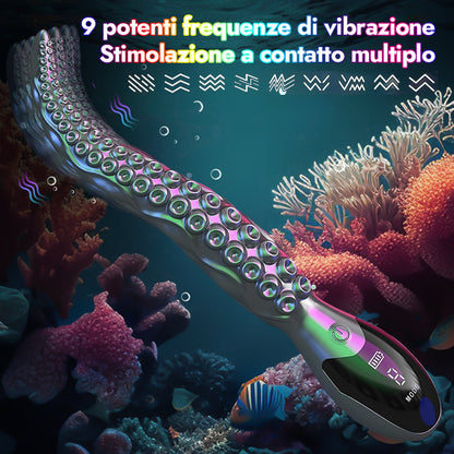 Dildo realistico vibrante a forma di polpo - Tentacoli di polpo con display a LED