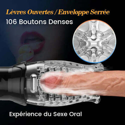 Oral-sex 2 IN 1 Masturbatore 5 modalità di Rotazione & 10 Vibrazione AcmeJoy TORNADO