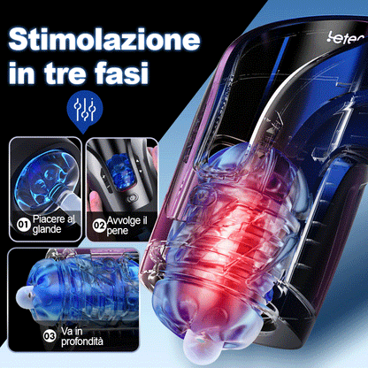 Leten- Thunder masturbatore maschile automatico vibrante e carnoso Blowjob Stroker