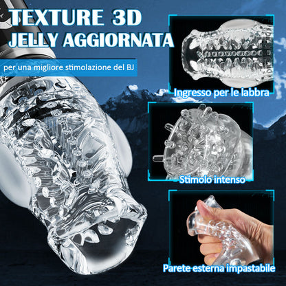 TORNADO 3.0 Versione 7 Vibrante 5 spinte rotanti Pompini Masturbatore