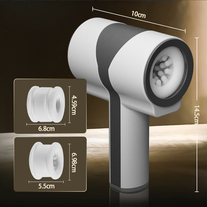 Dispositivo di masturbazione per pompini a doppia testa 7 vibrazioni 5 rotazione telescopica manuale