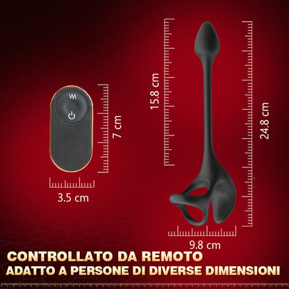 Stimolatore vibrante a forma di palla con anelli per il pene