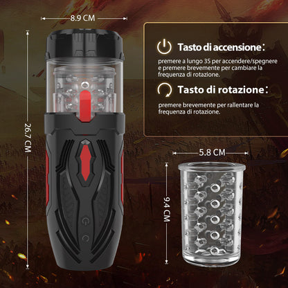 Coppa per masturbazione a rotazione visibile Armor 7 Thrusting